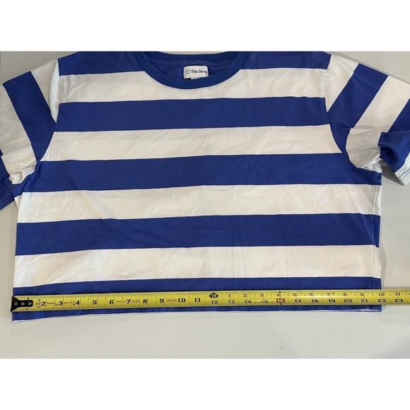THE‎ DROP Women's  Sydney Blue White Striped Crop Top;  Size Large - Picture 5 of 5